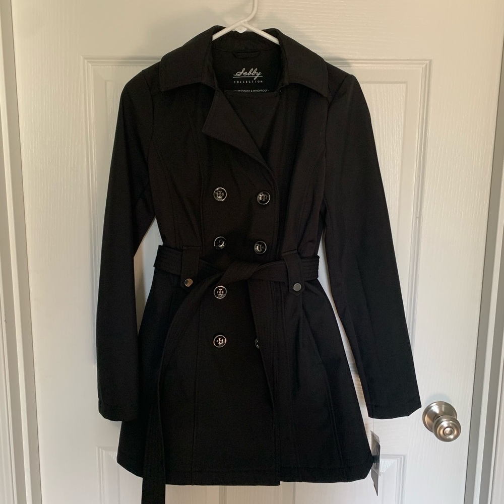Black waterproof pea coat